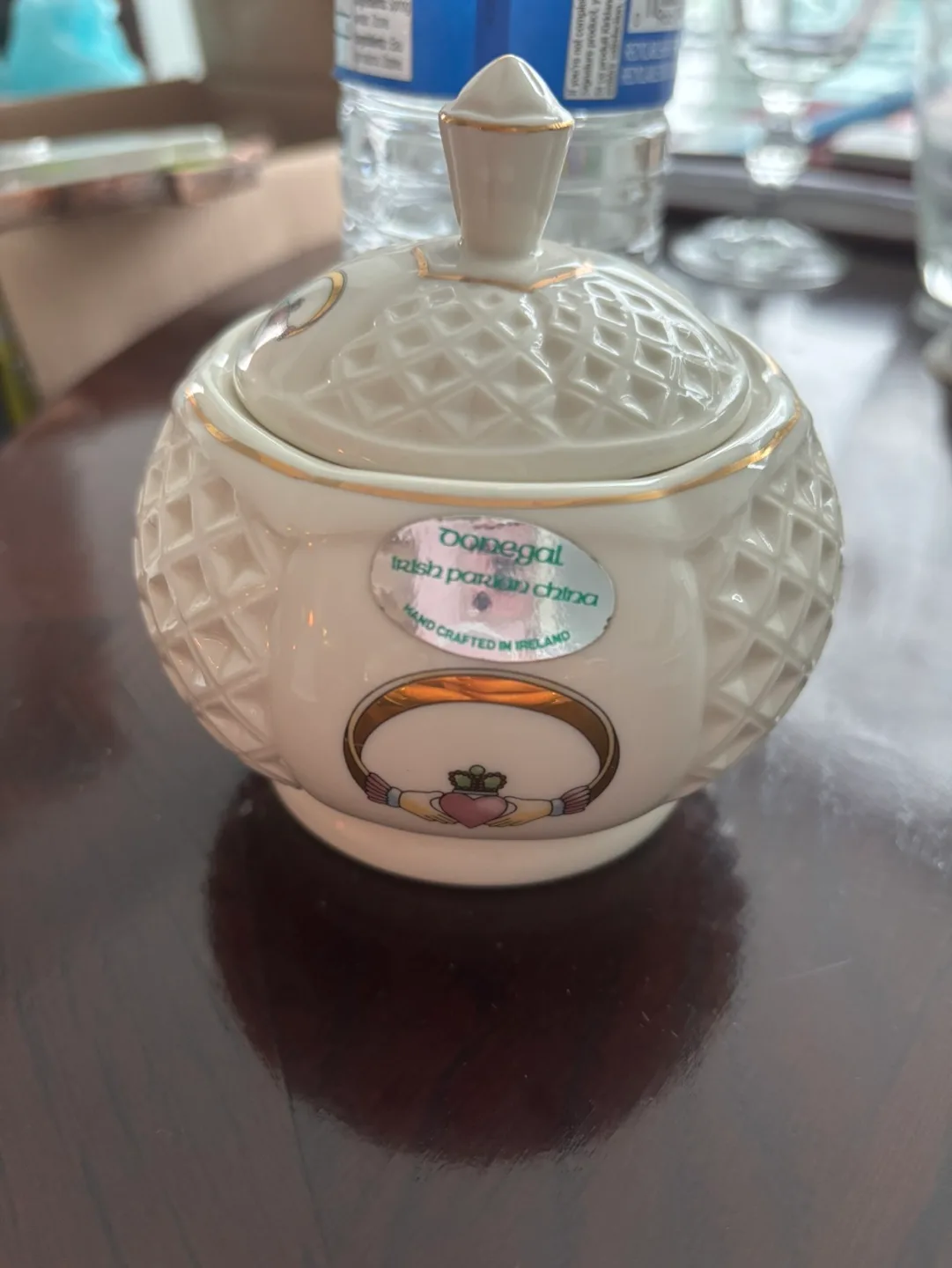 Donegal Irish Porcelain China dish with lid. thumbnail