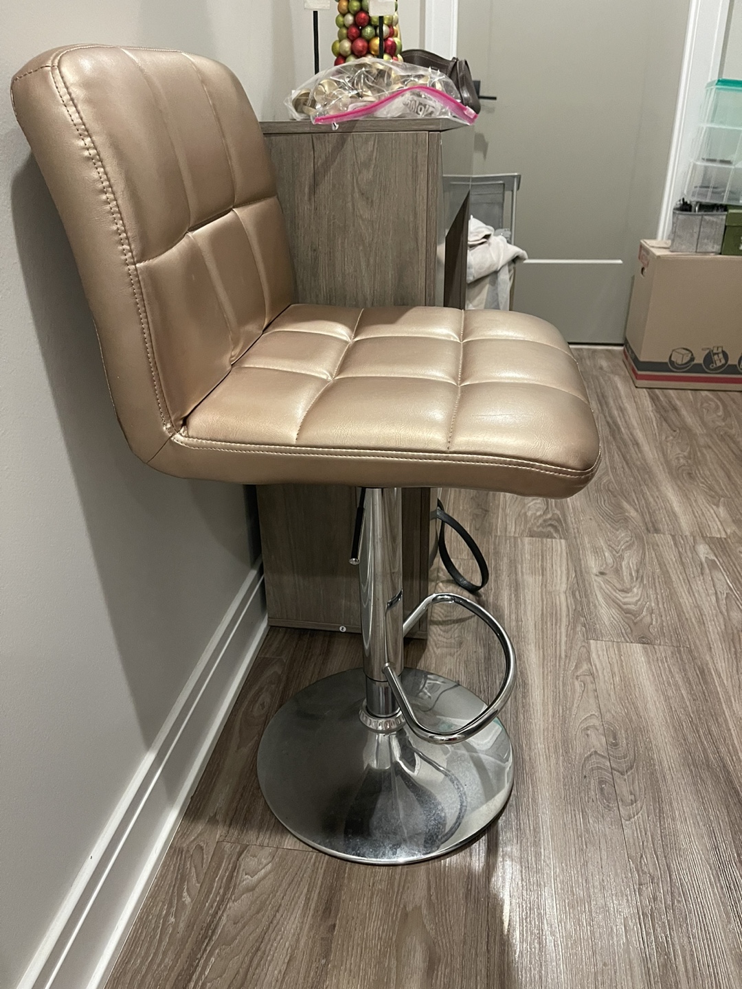 Rose Gold Swivel Bar Stool - photo 2