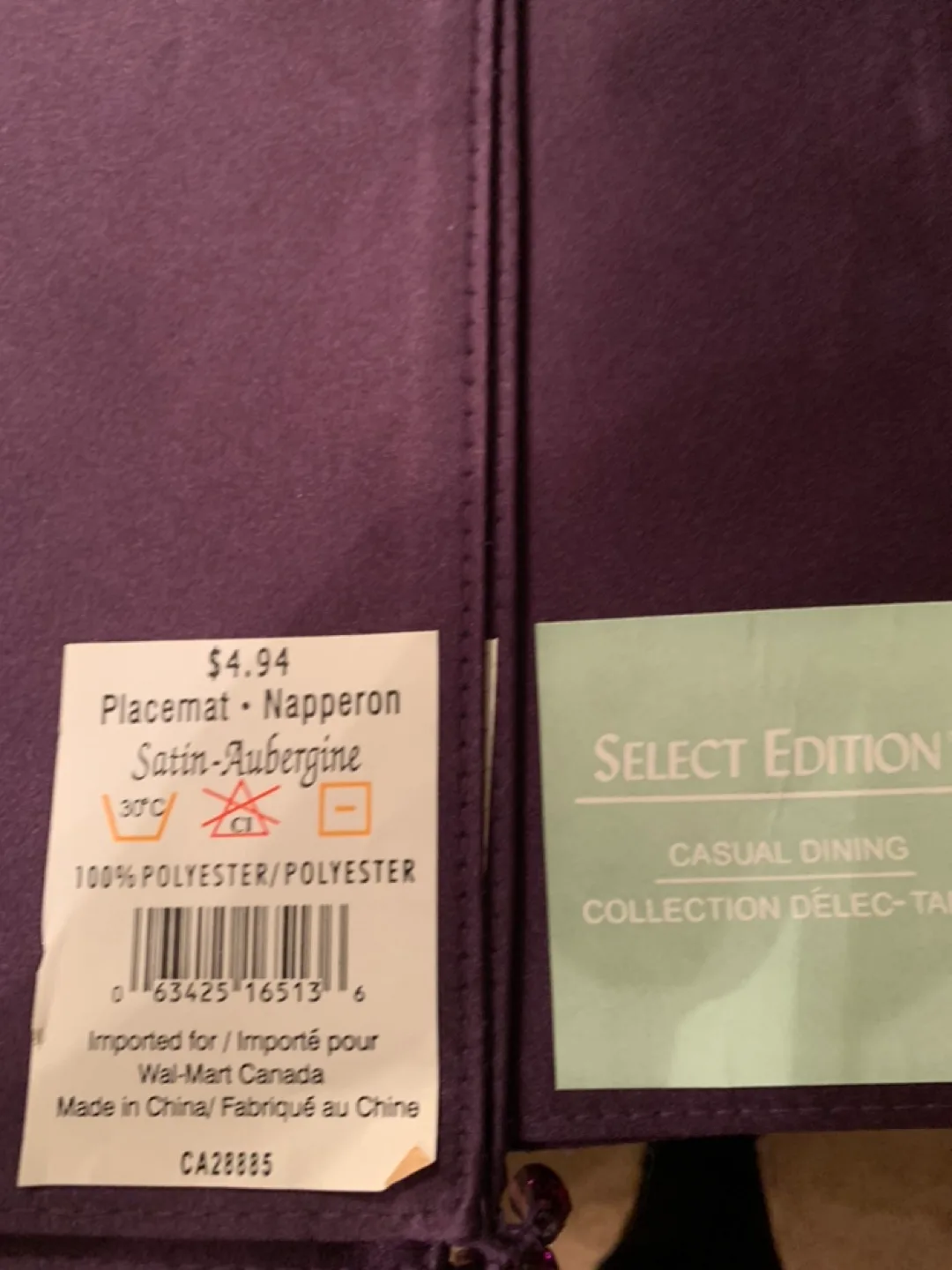 Purple Satin Placemats with Beaded Tassels-NEW 8 set image indicator(2)