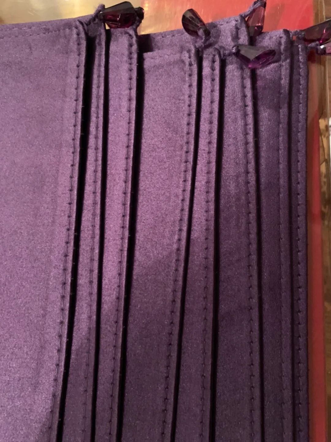 Purple Satin Placemats with Beaded Tassels-NEW 8 set image indicator(3)