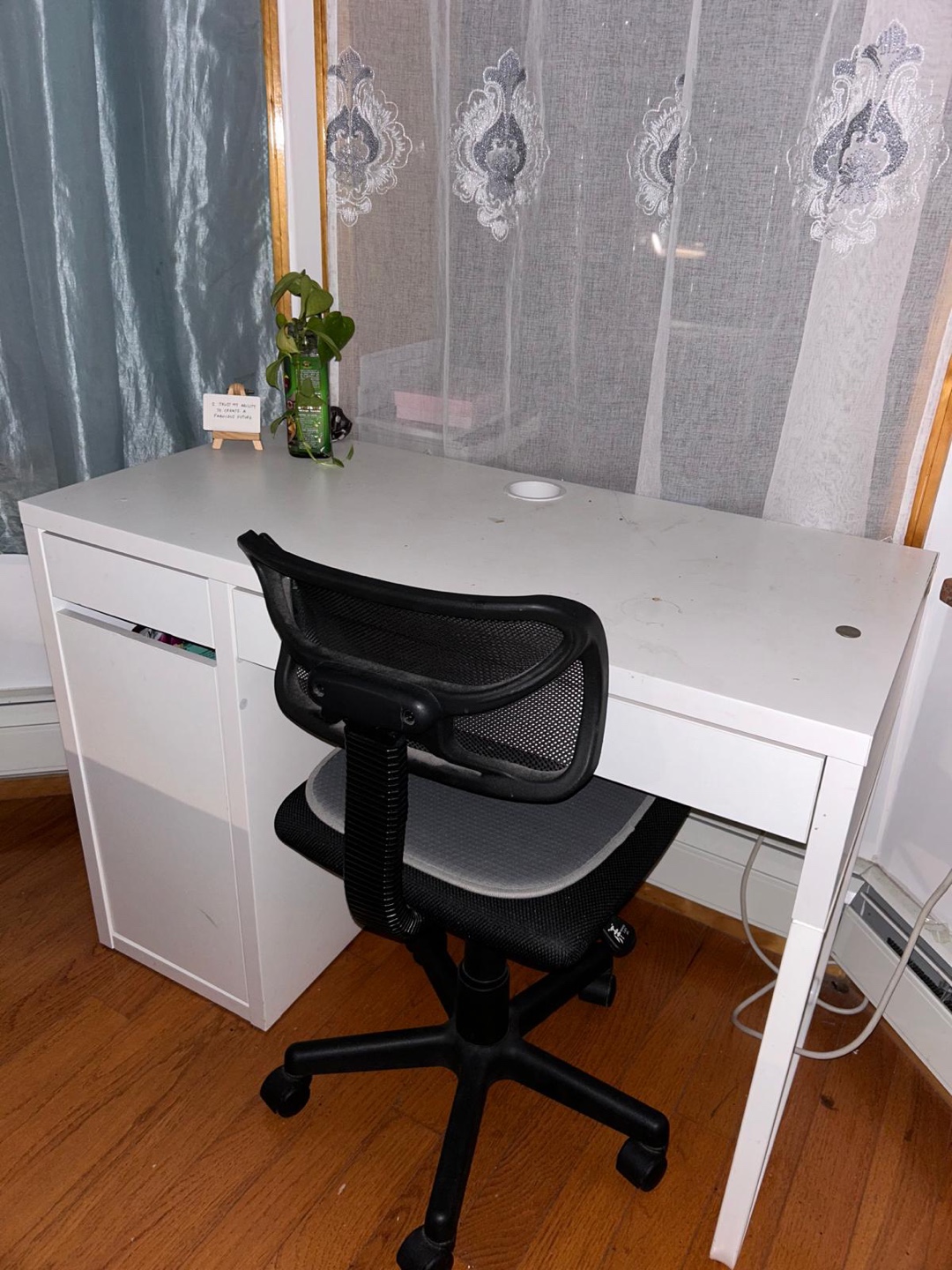 White Desk with Drawer
