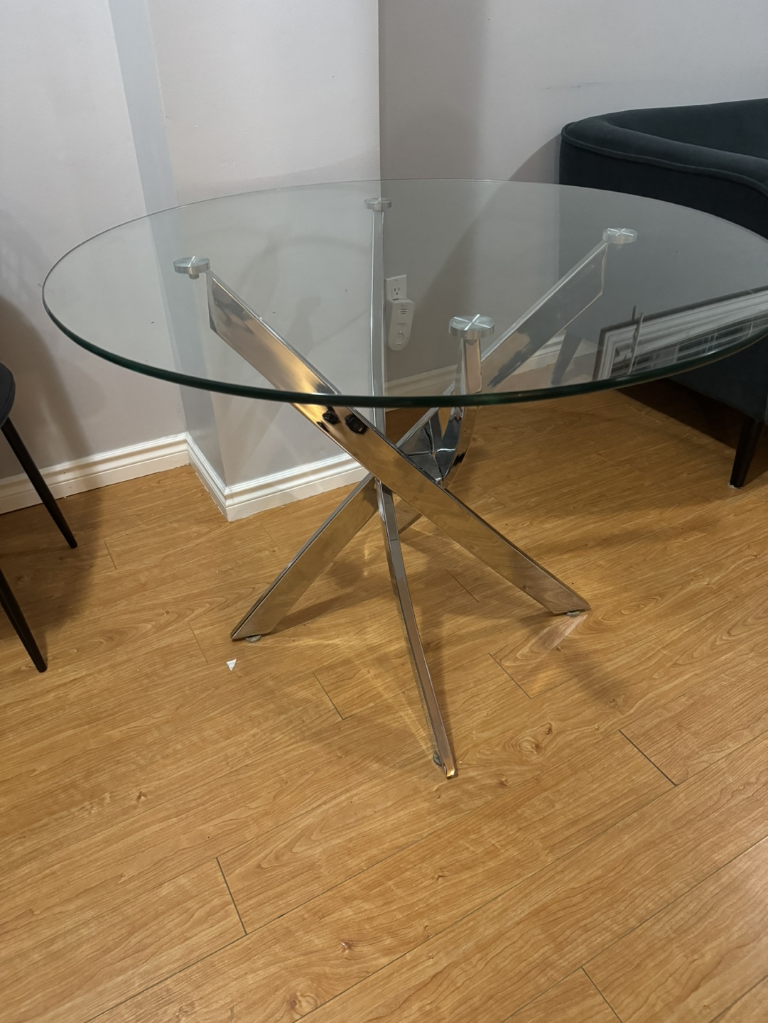 Glass and Chrome Round Table
