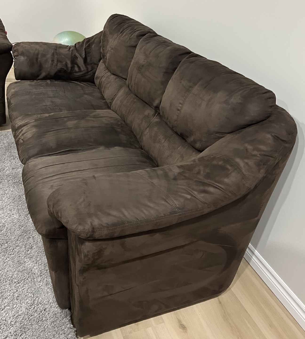 Chocolate brown Micro fibre couch and love seat. - photo 3