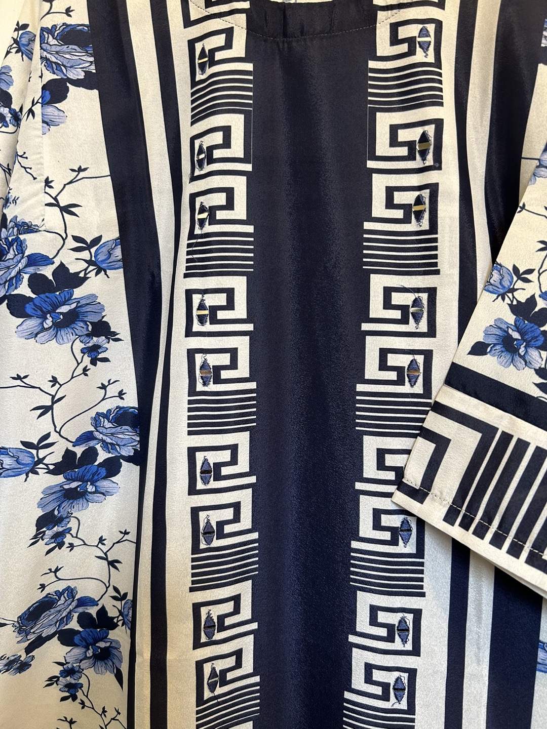 Blue Floral Silk dress - photo 2