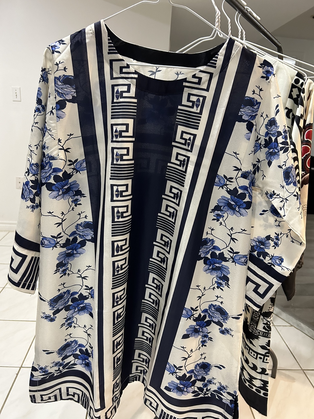 Blue Floral Silk dress - photo 3