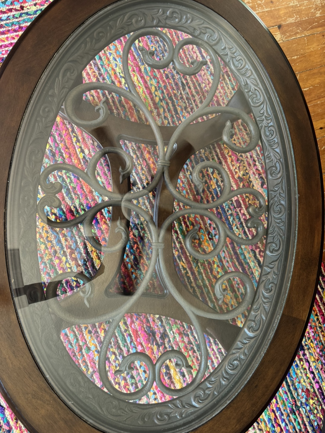 Ornate Glass Top Coffee Table - photo 3