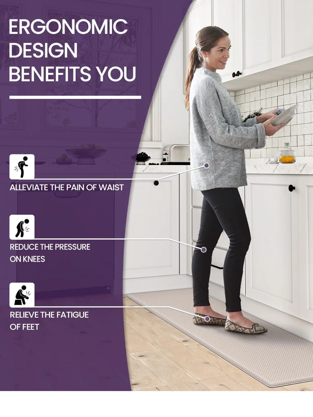 Kitchen Mat, Anti-Fatigue Mat, Waterproof and Oil-Proof image indicator(7)