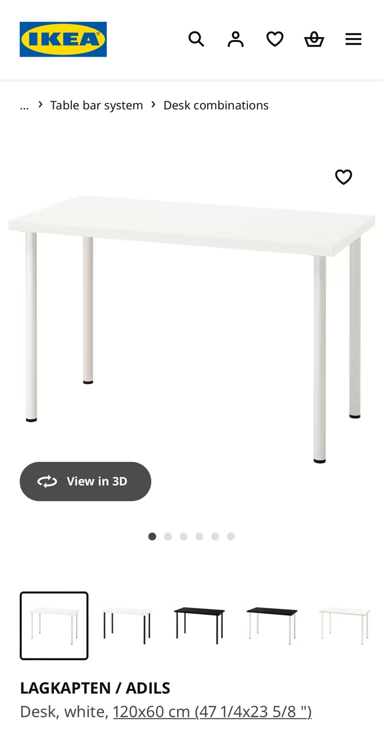 IKEA White Desk - LACKAPTEN / ADILS - photo 2