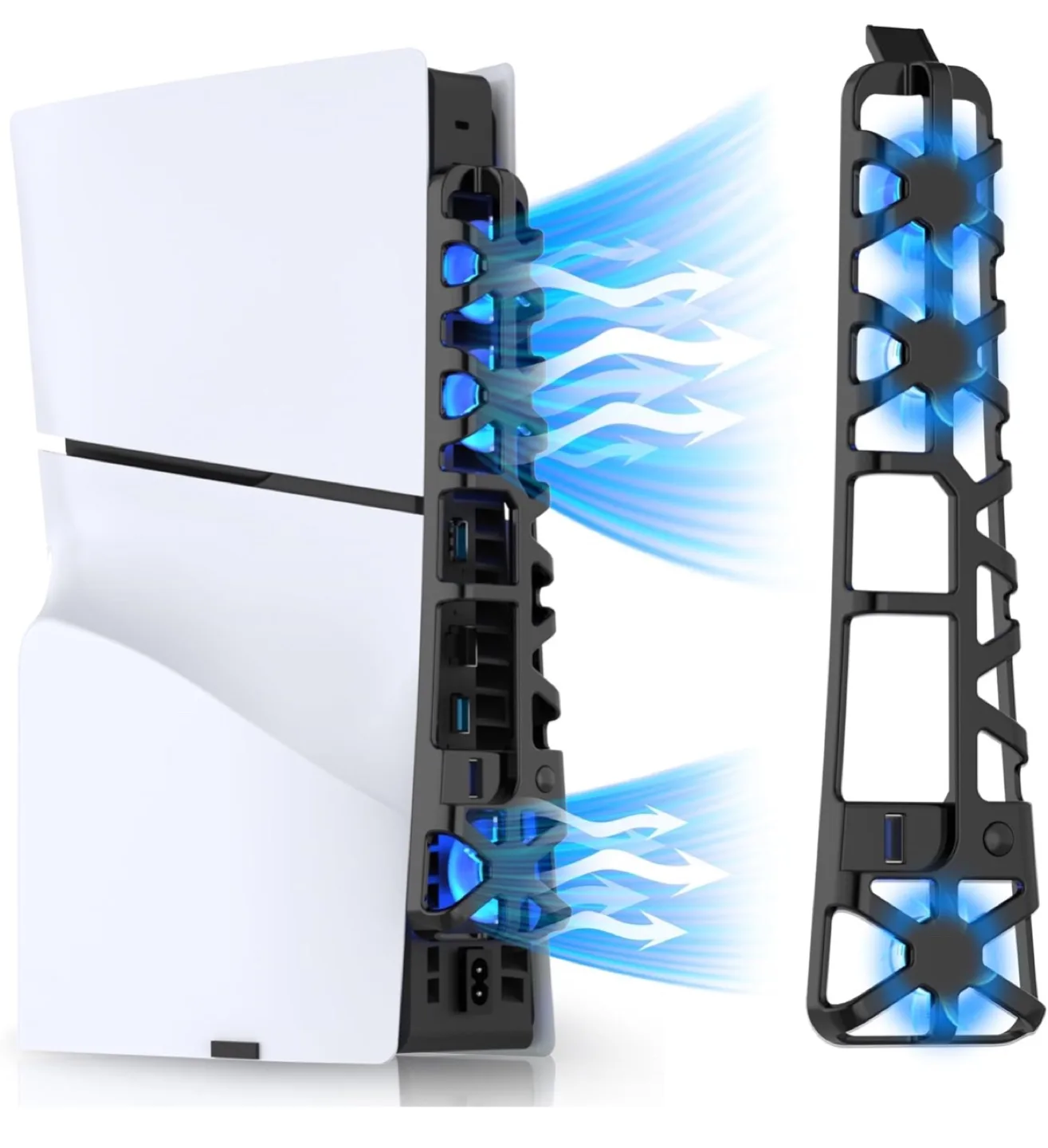 PS5 Slim Cooling Fan Stand with LED Light image indicator(3)