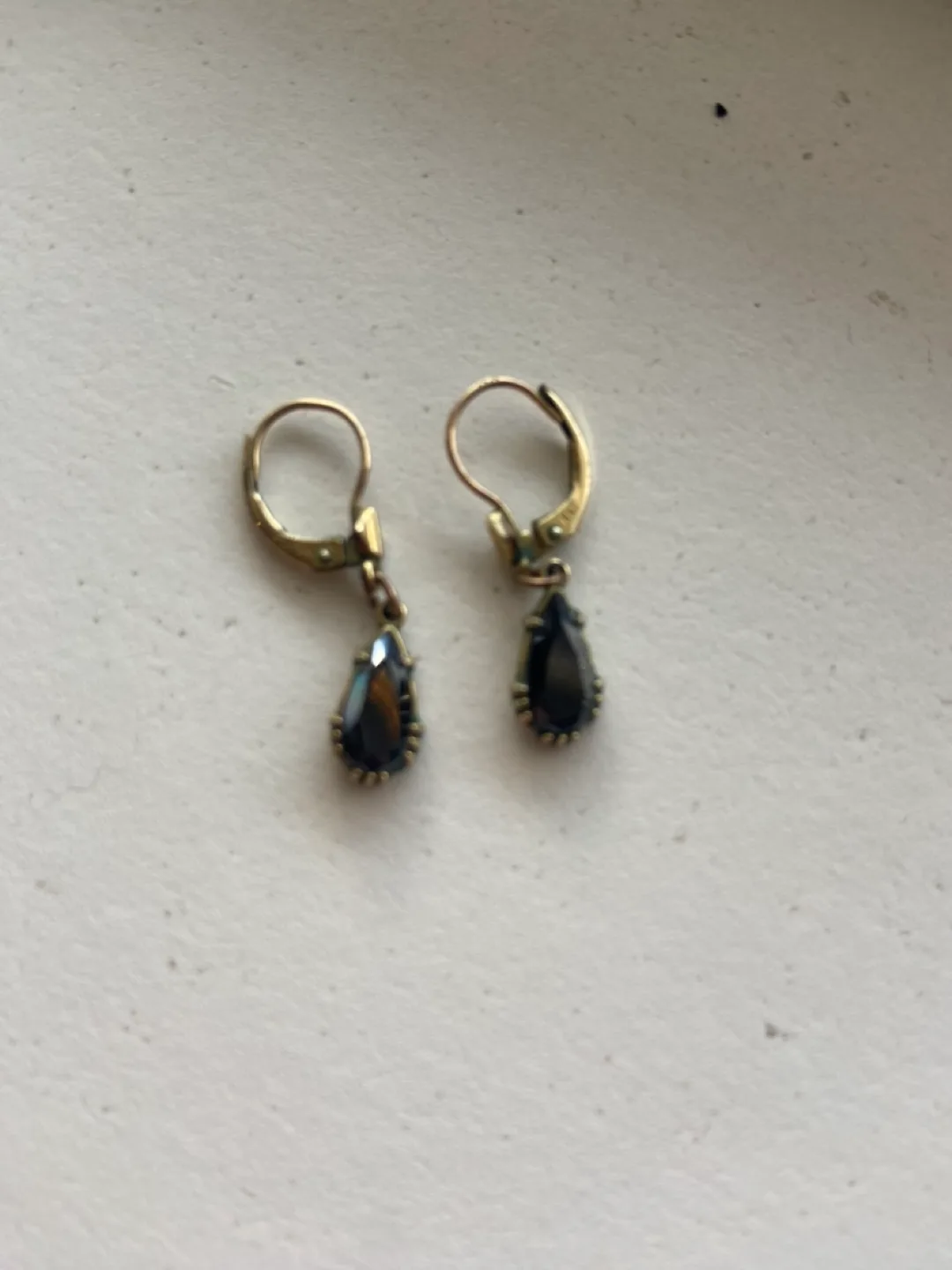 10k Gold Hematite Teardrop Earrings image indicator(4)