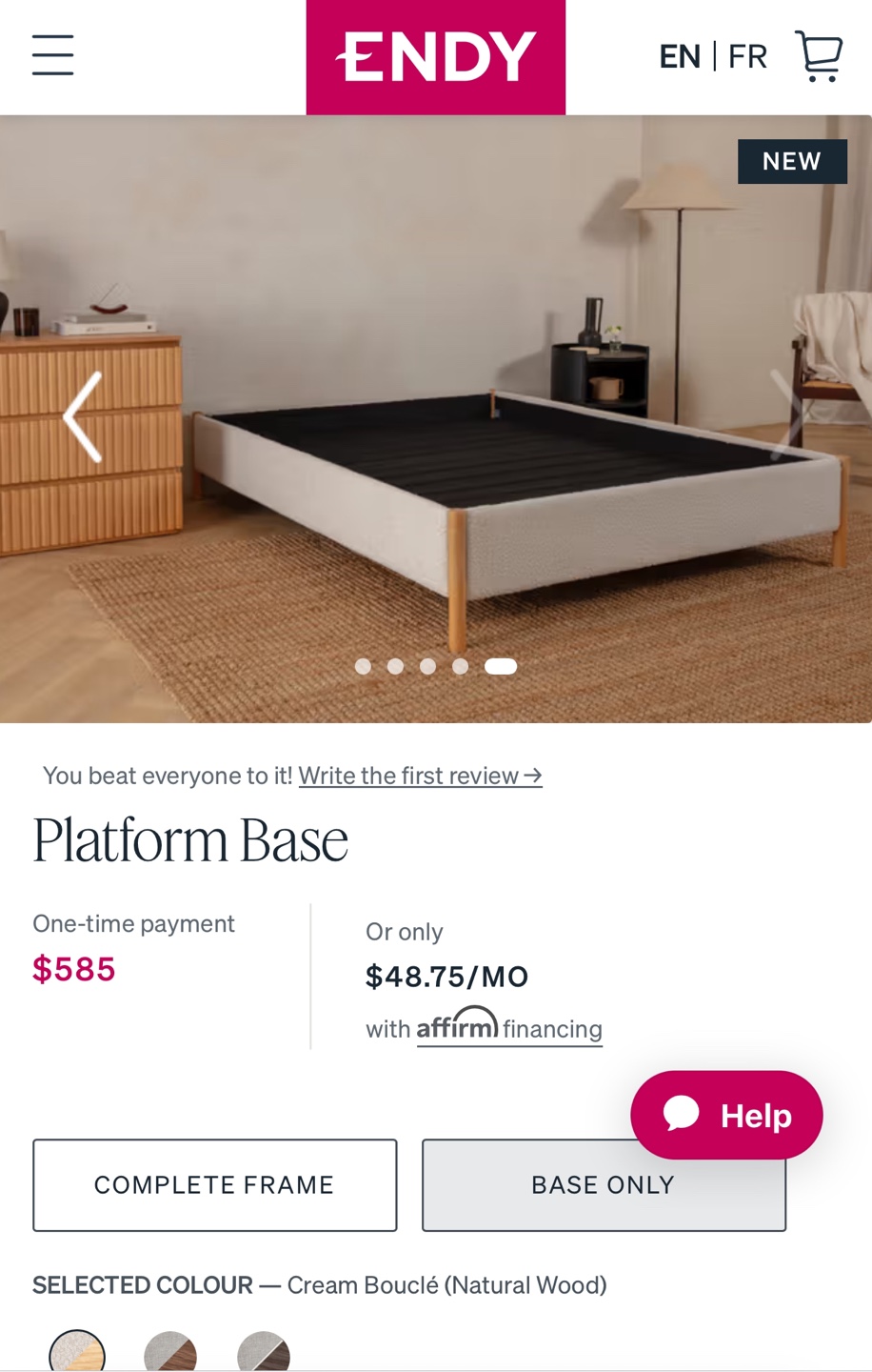 Endy Platform Bed and Mattress - Twin Sized - photo 4