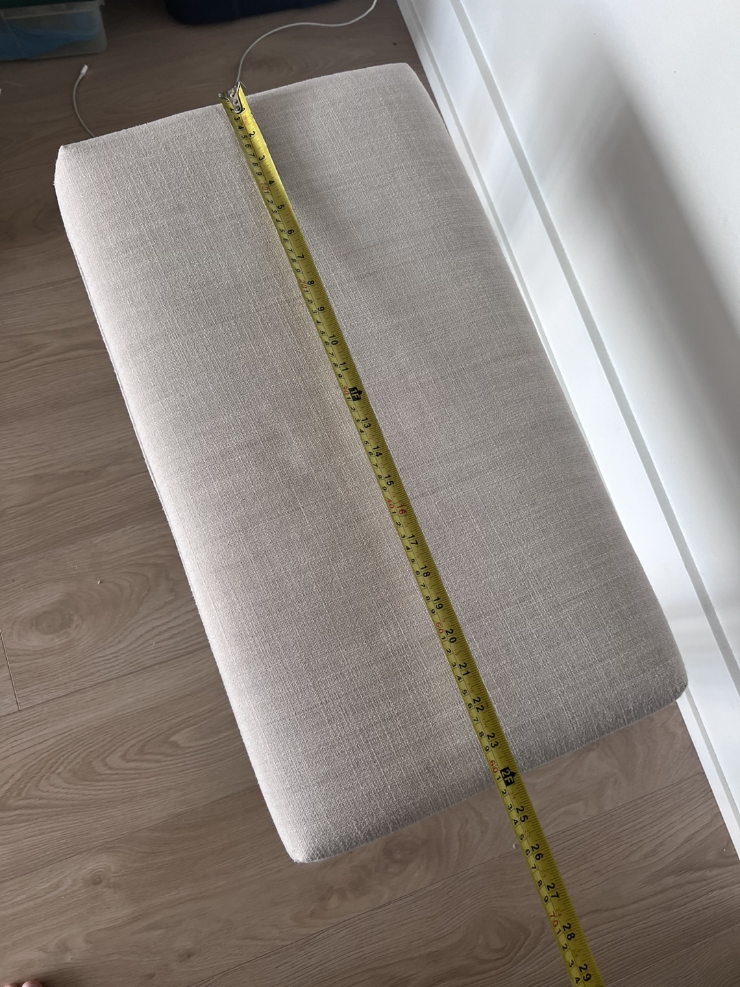 Beige Upholstered Bench Bouclair ottoman foot step chair - photo 4