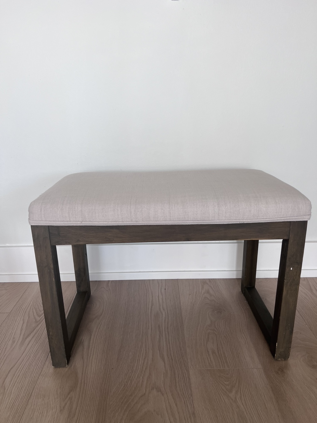 Beige Upholstered Bench Bouclair ottoman foot step chair