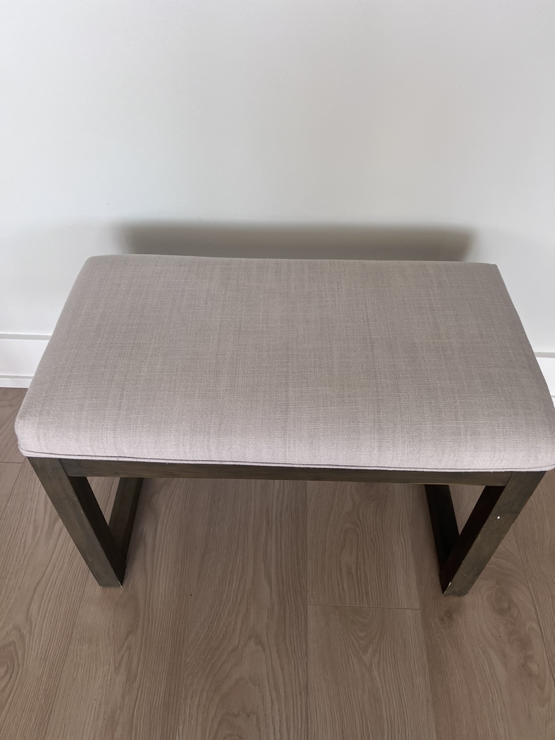 Beige Upholstered Bench Bouclair ottoman foot step chair - photo 2