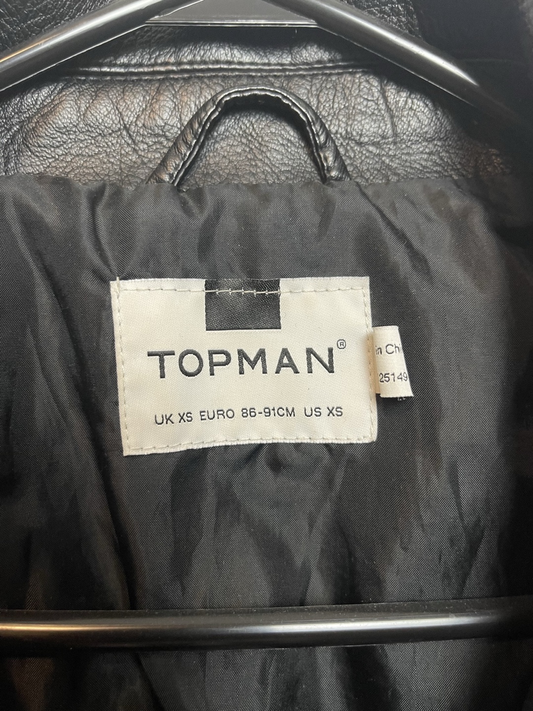 Topman Black Leather Jacket Size XS - photo 3