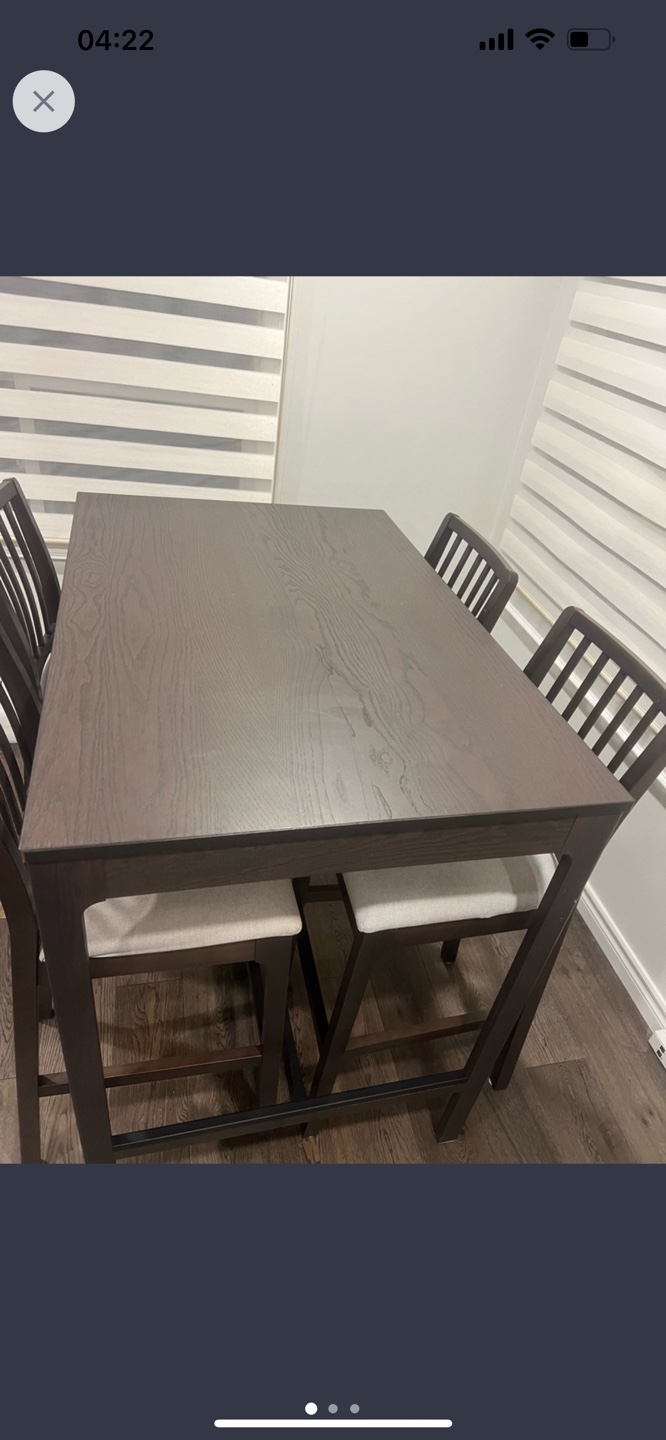 IKEA Dining high Table Set with Four Chairs