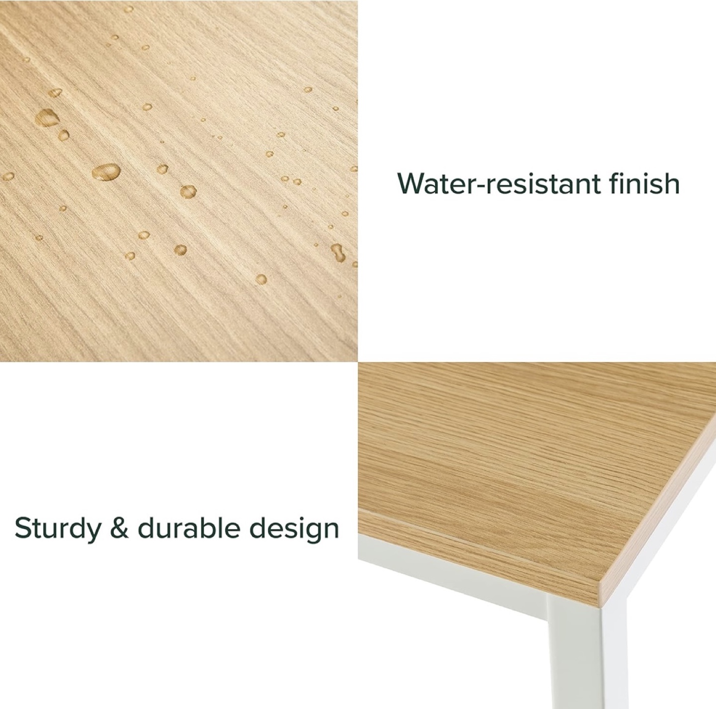 55'' Modern White Computer Desk with Wood Top - photo 5