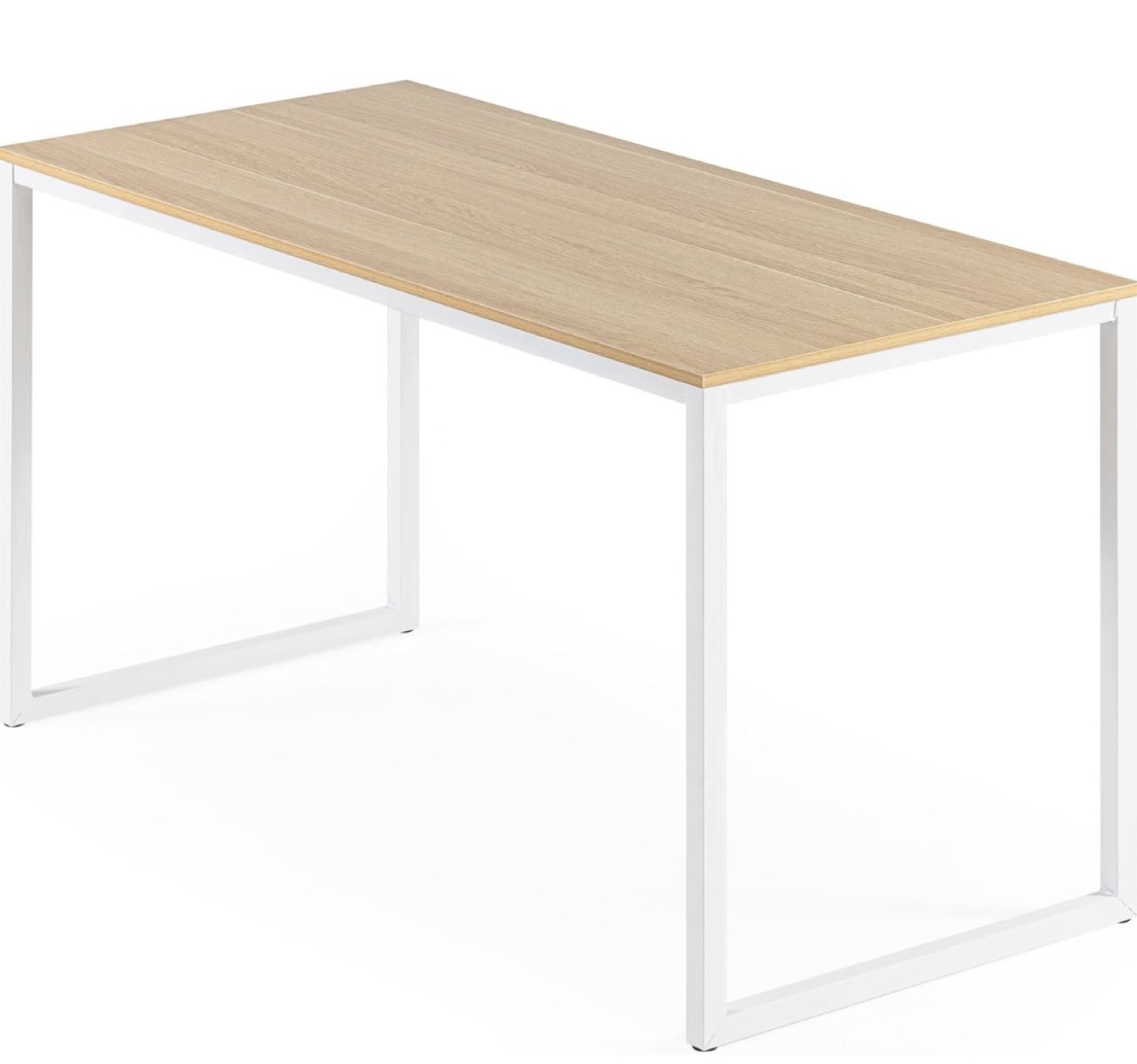 55'' Modern White Computer Desk with Wood Top - photo 3