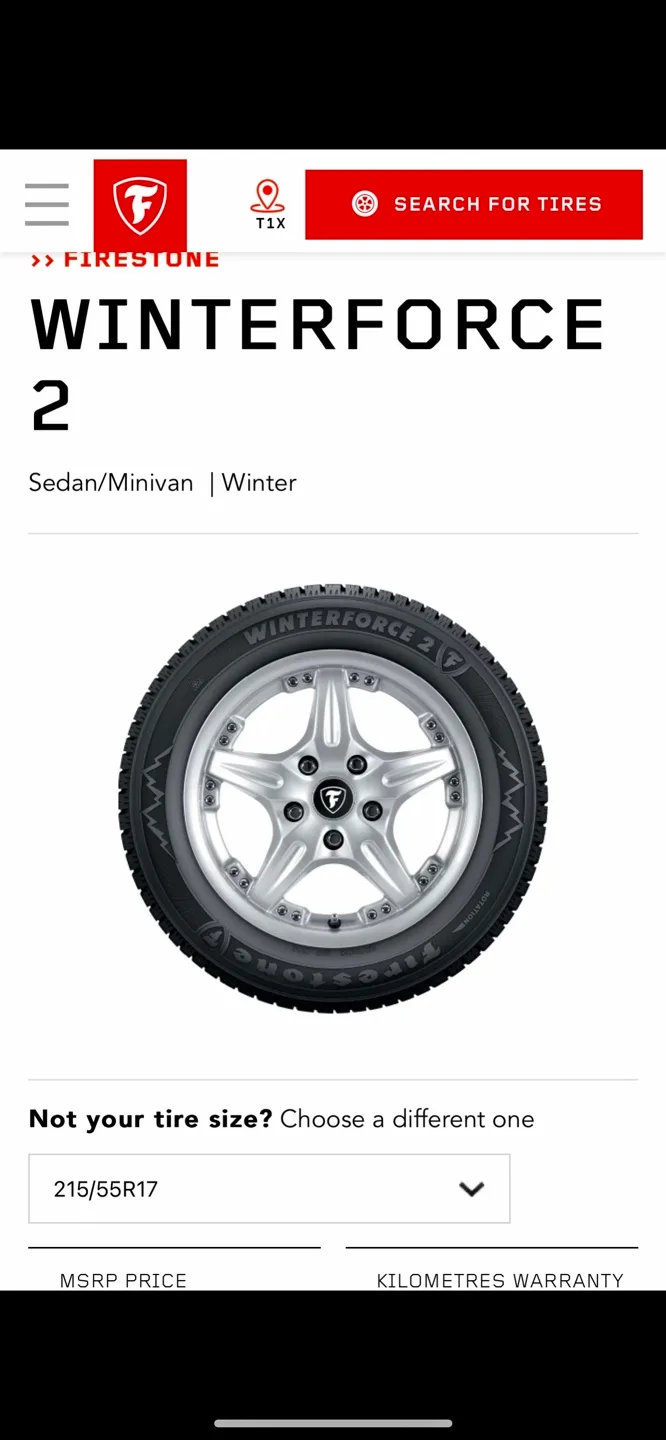 Set of 4 Firestone Winterforce2 Tires image indicator(3)