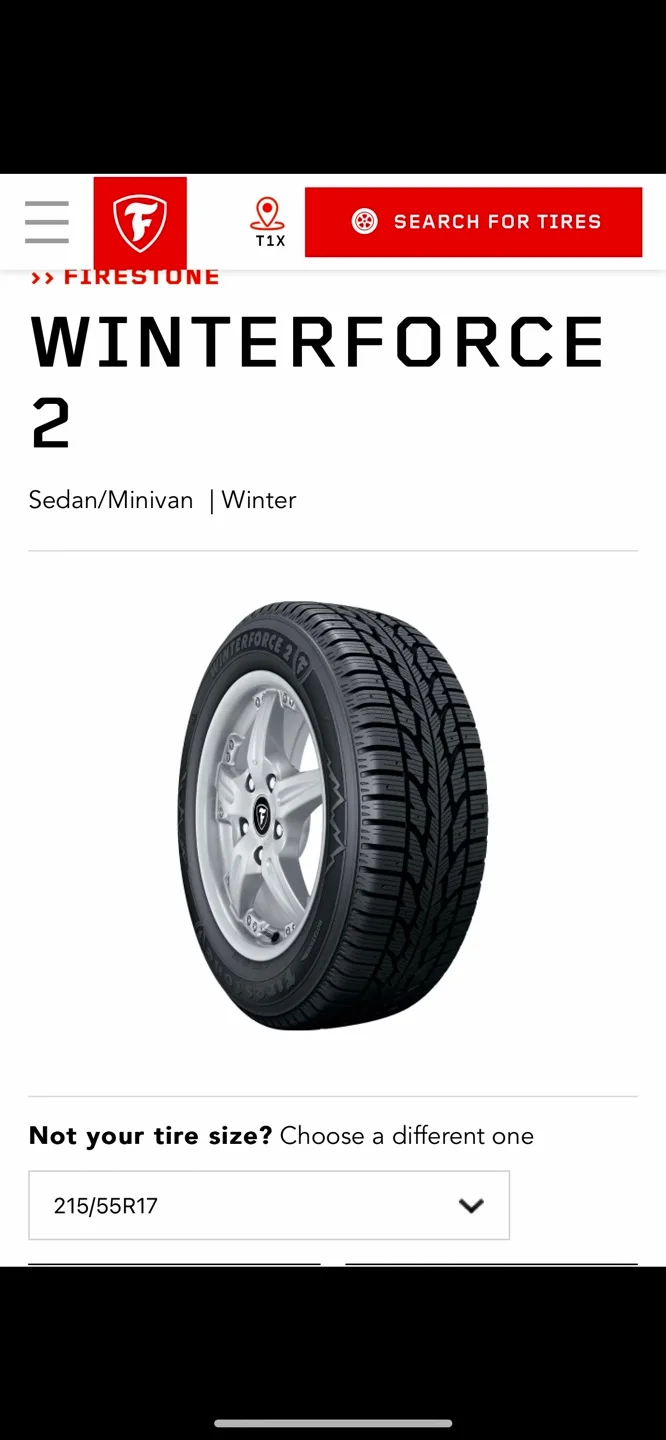 Set of 4 Firestone Winterforce2 Tires image indicator(4)