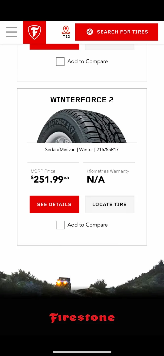 Set of 4 Firestone Winterforce2 Tires image indicator(2)