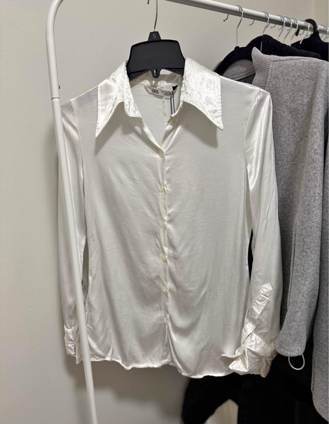 Zara NEW White Satin Blouse - photo 2