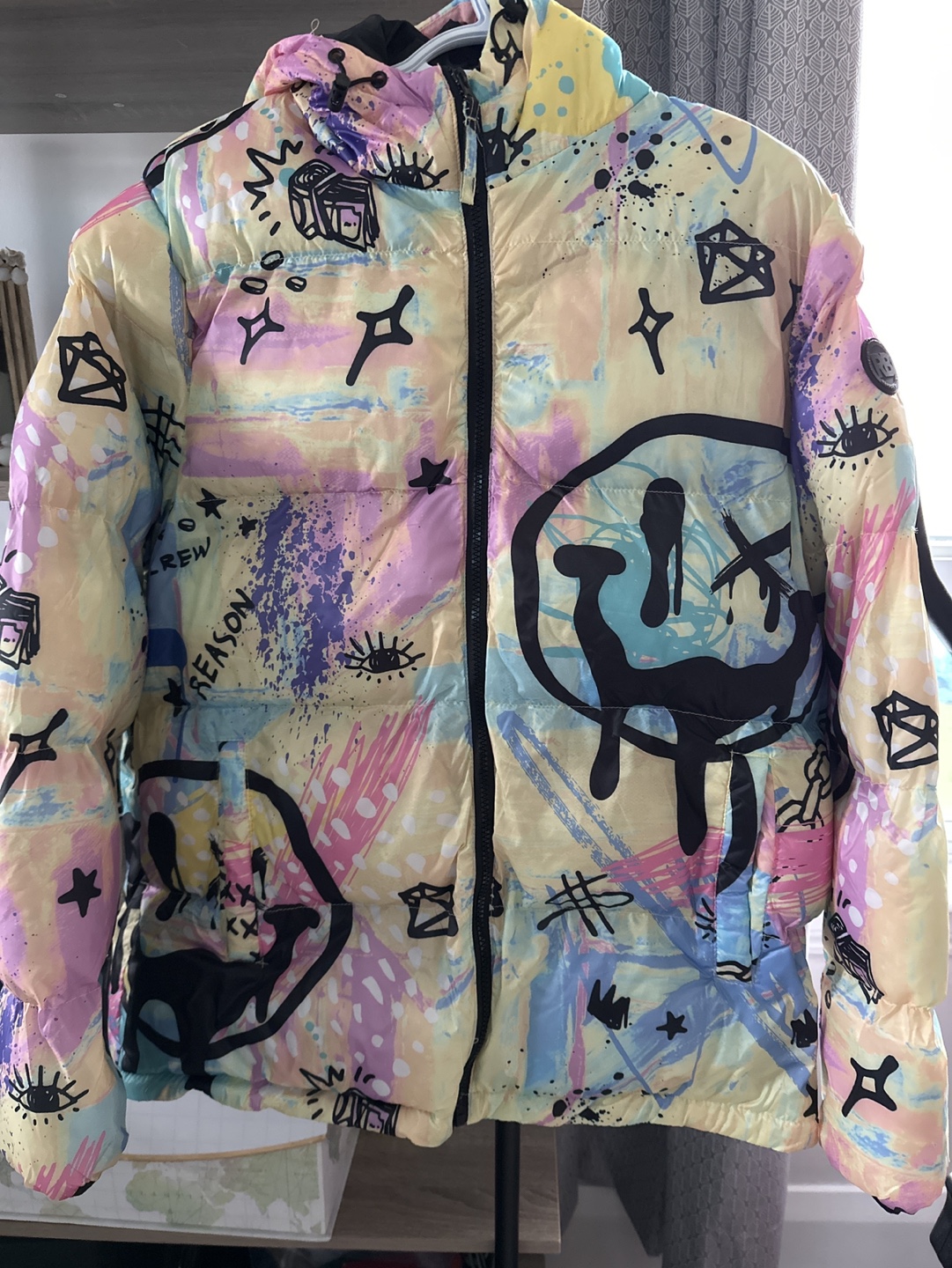 Reason Smiley Face Puffer Jacket - photo 2