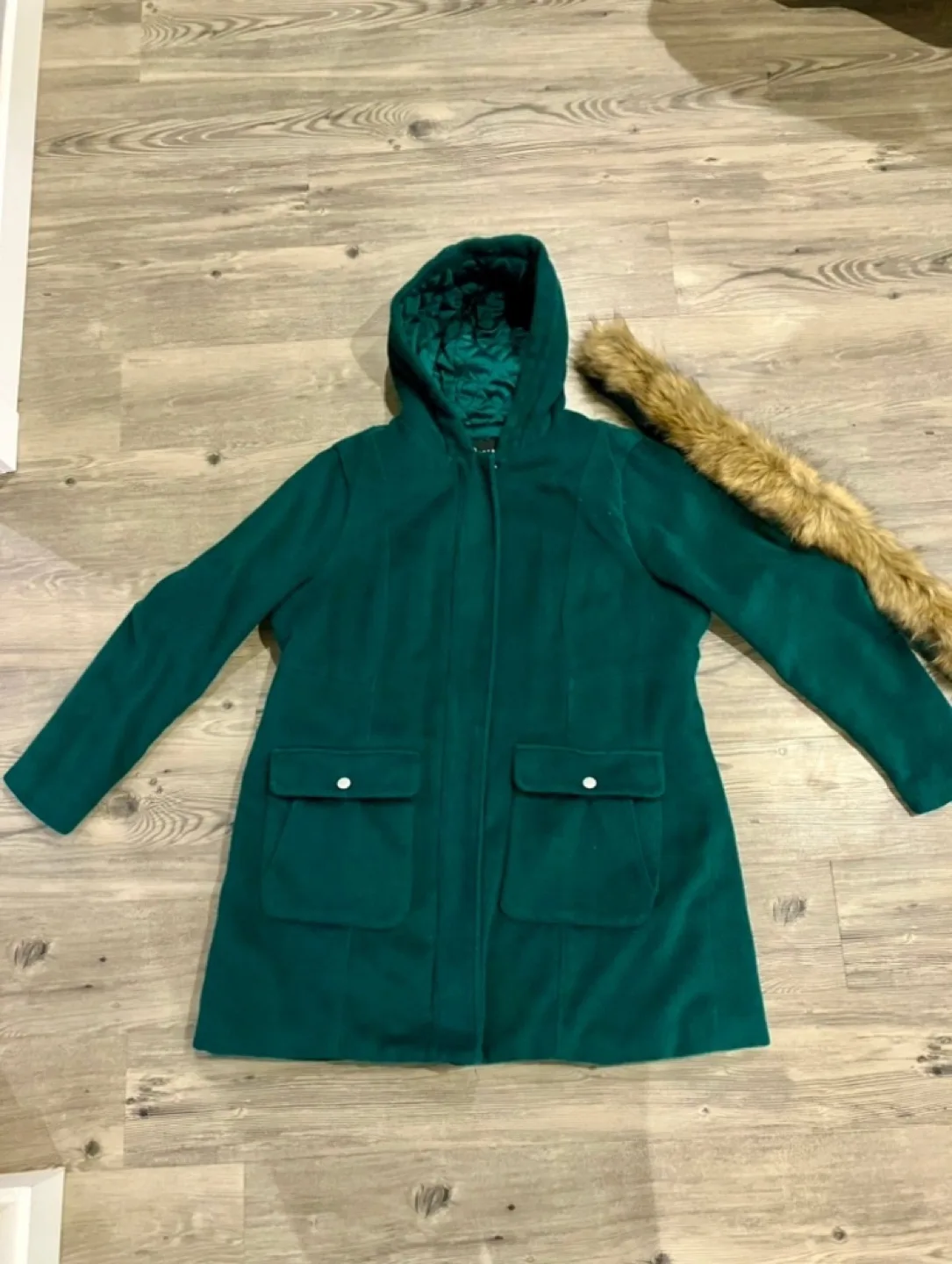 Torrid Size 0 Emerald Green Winter Coat image indicator(5)