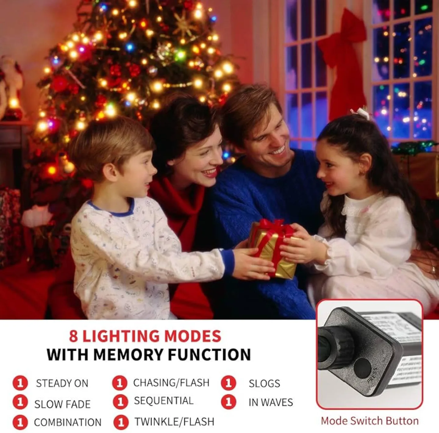 105ft 300 LED Multicolor Christmas Lights image indicator(2)