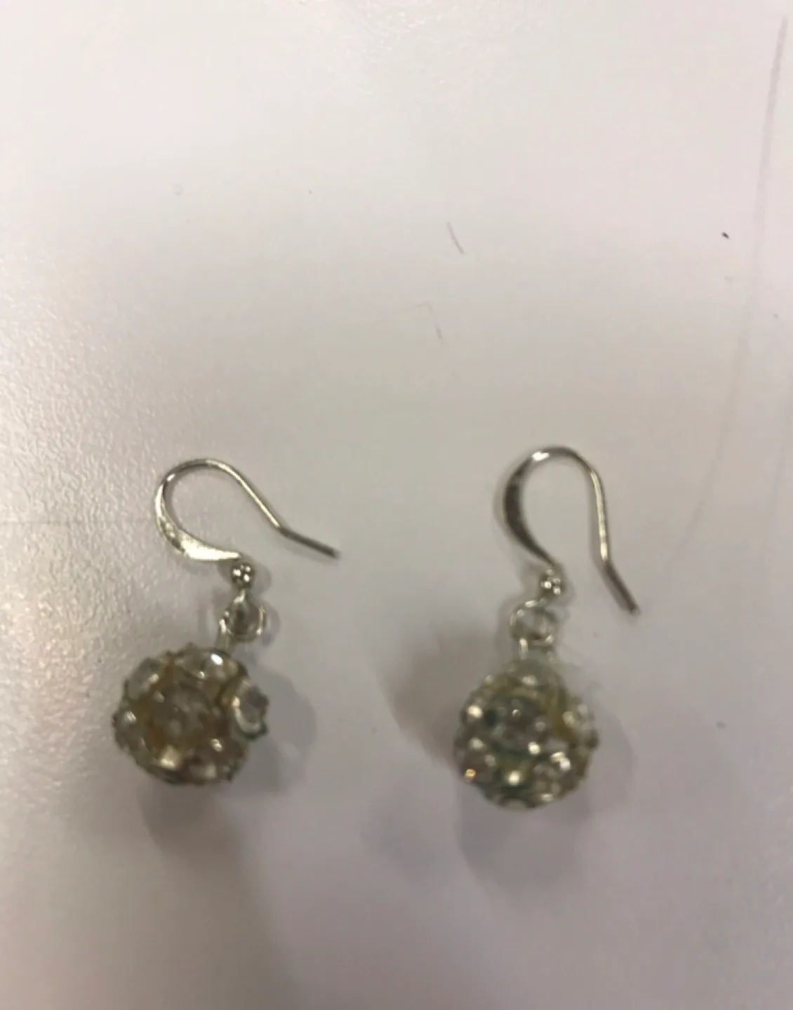 Silver Crystal Dangle Earrings thumbnail