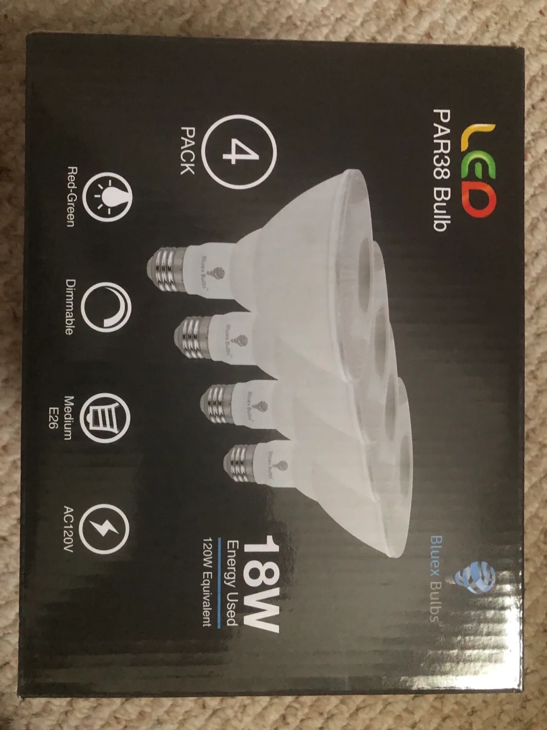 Bluex (4 Bulbs) LED PAR38 Christmas Flood Light Bulbs 2 Pack image indicator(2)