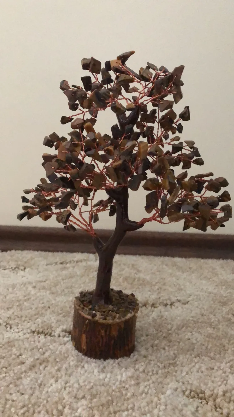 Tiger eye authentic gemstones tree with certificate (10 inches) image indicator(2)