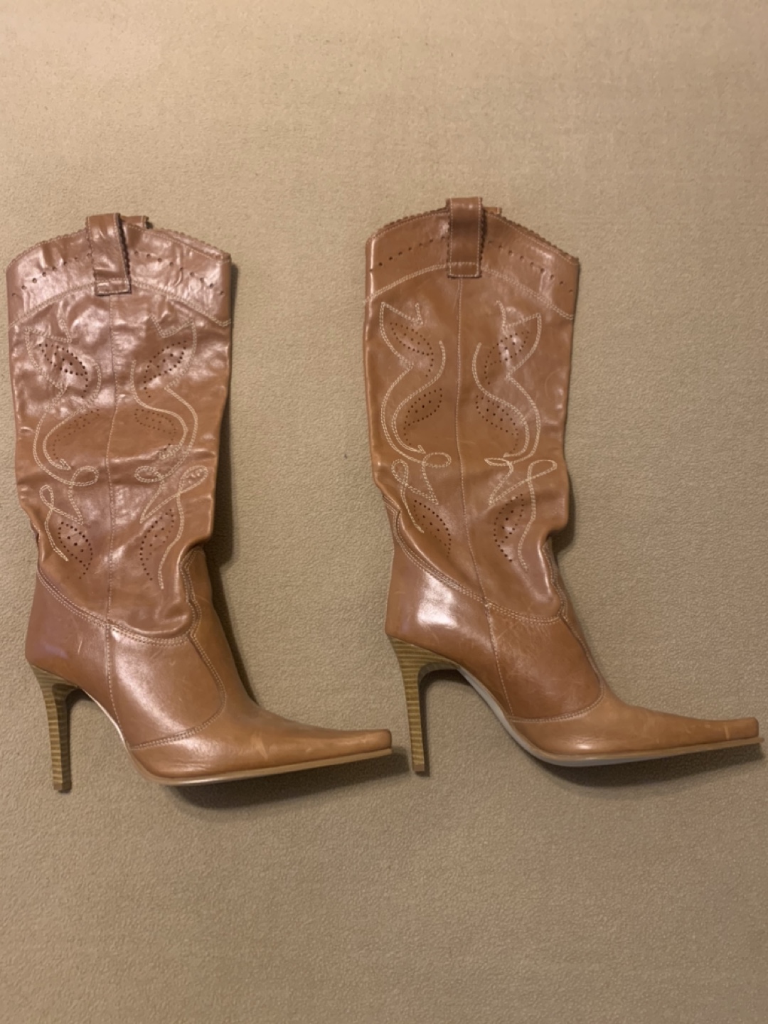 Brown Leather Knee High Boots - photo 2
