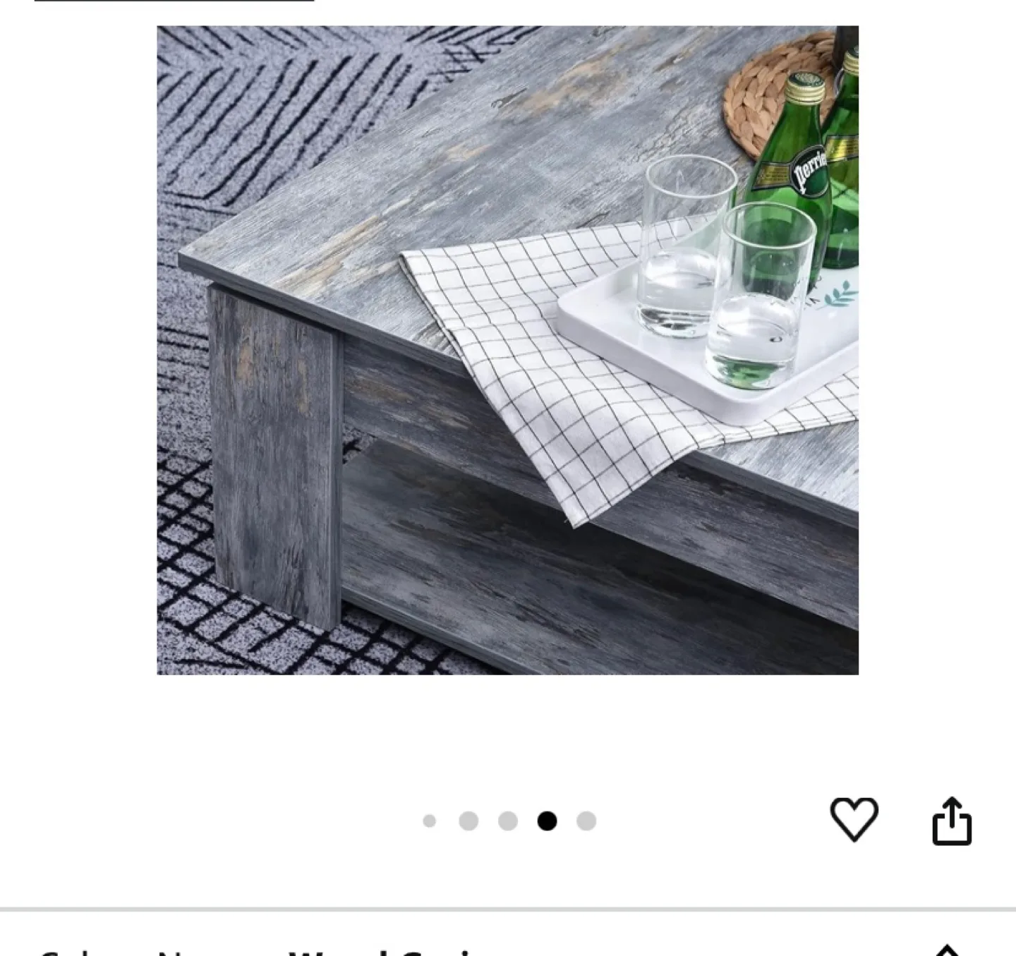 Grey Wood Grain Coffee Table thumbnail