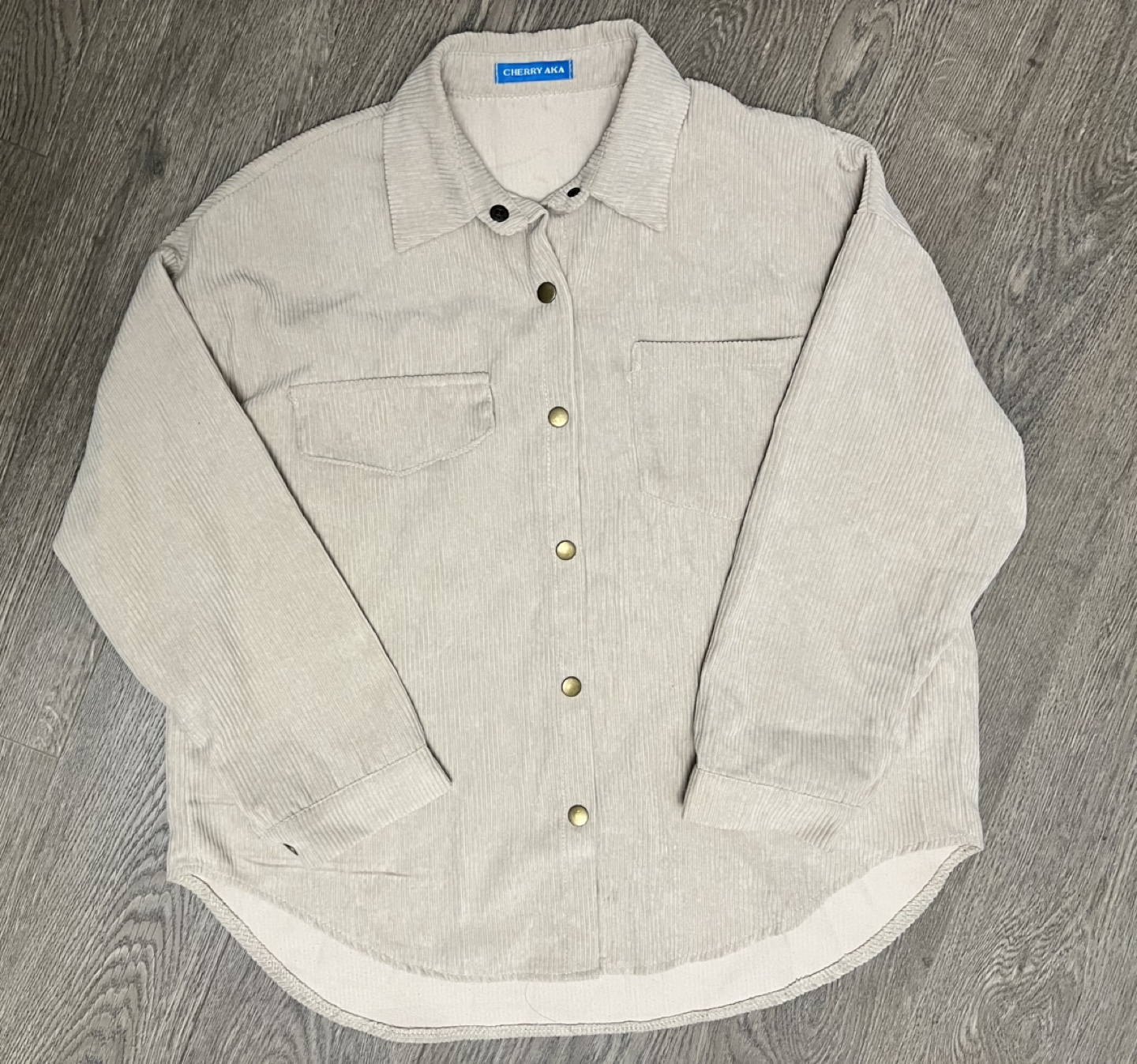 Cream Corduroy Button Up Shirt