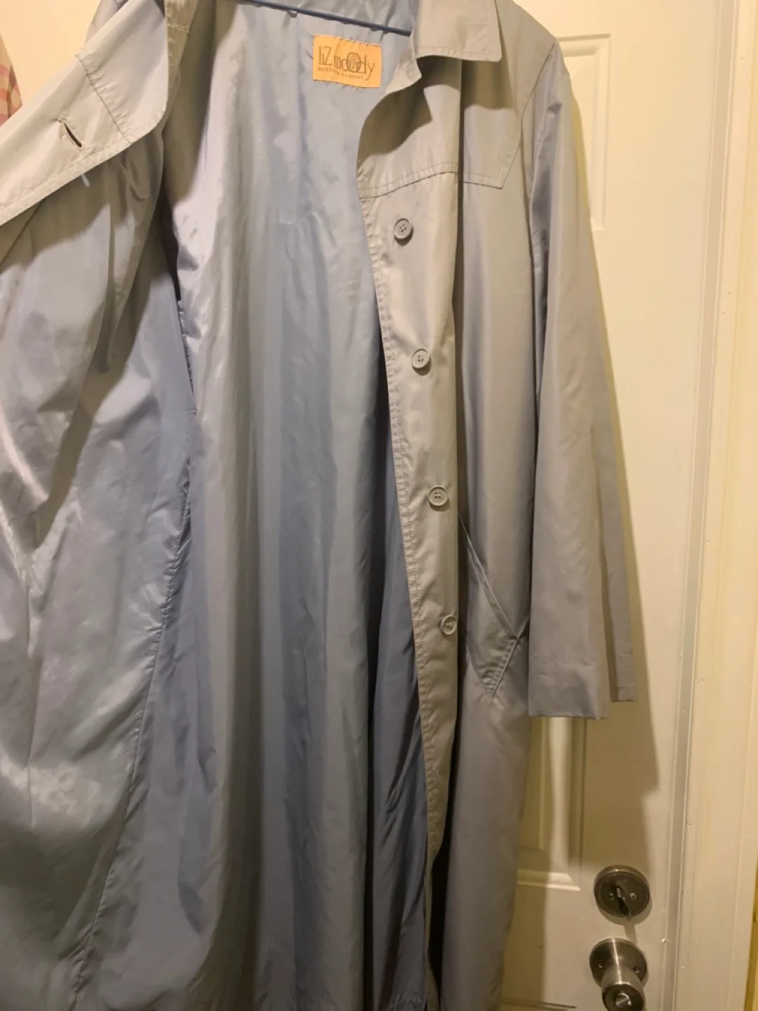 Silver-grey long raincoat/trench coat image indicator(2)