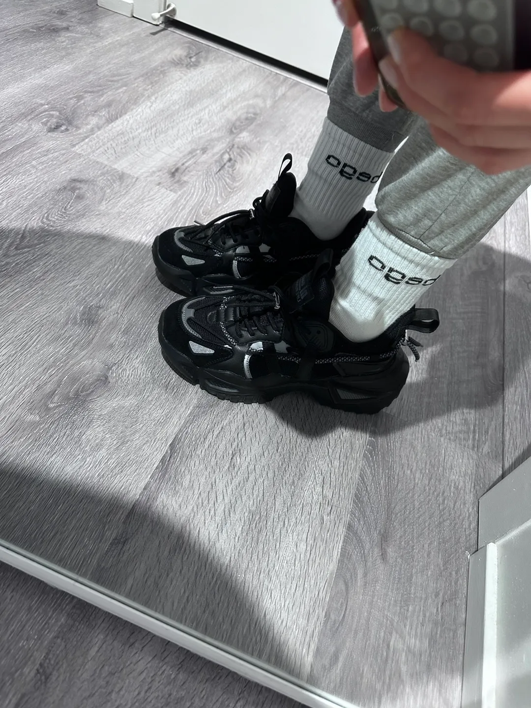 Black platform sneakers, Unisex image indicator(2)