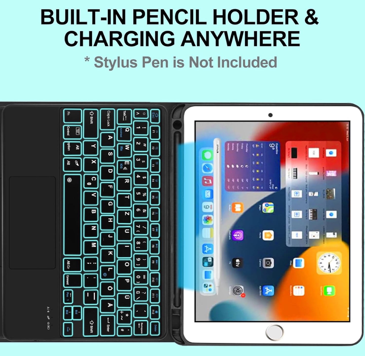 Touch Keyboard Case for iPad 9th/8th/7th Generation 10.2 inch - photo 4