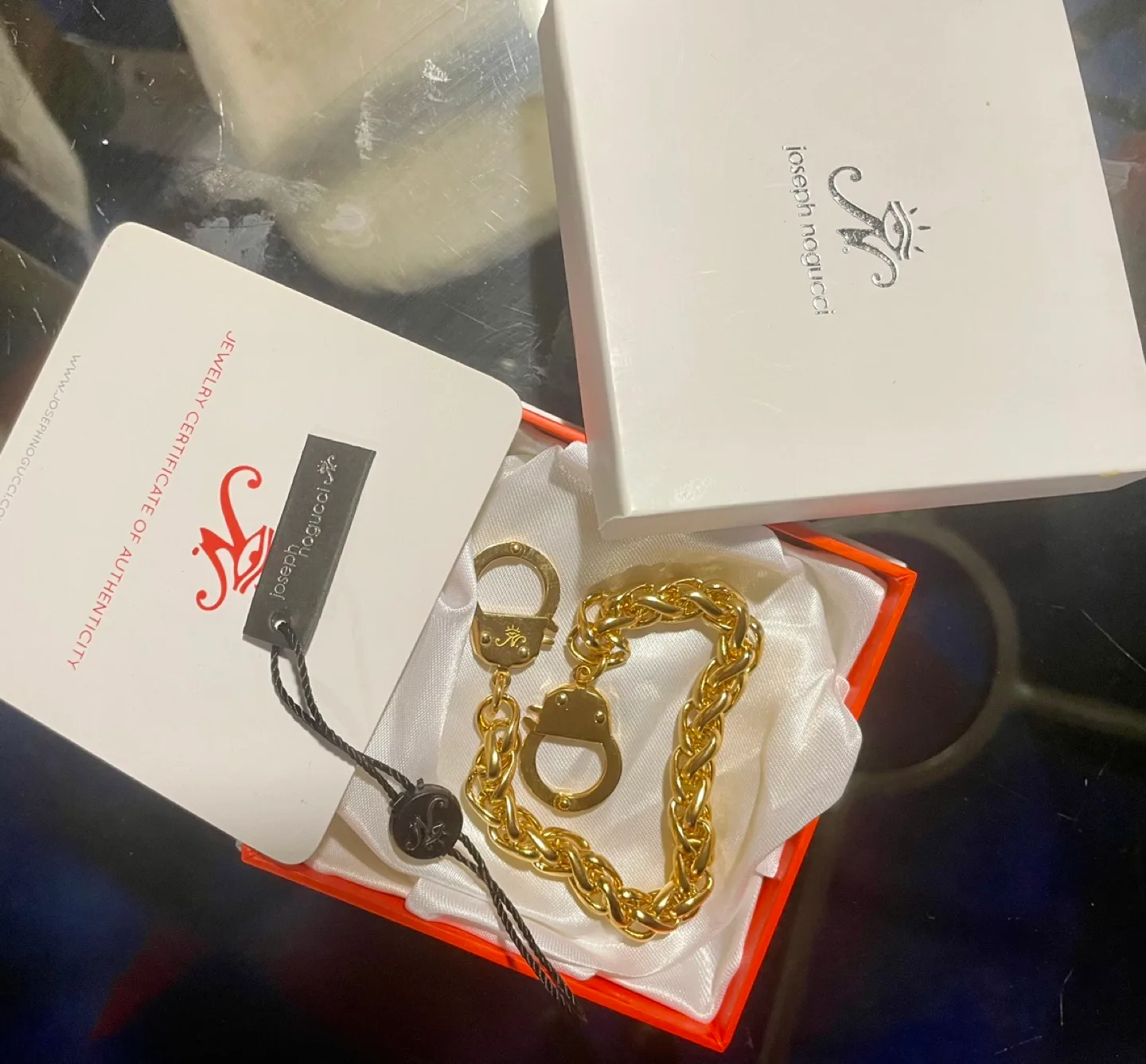 Joseph Nogucci Golden Handcuff Bracelet image indicator(6)