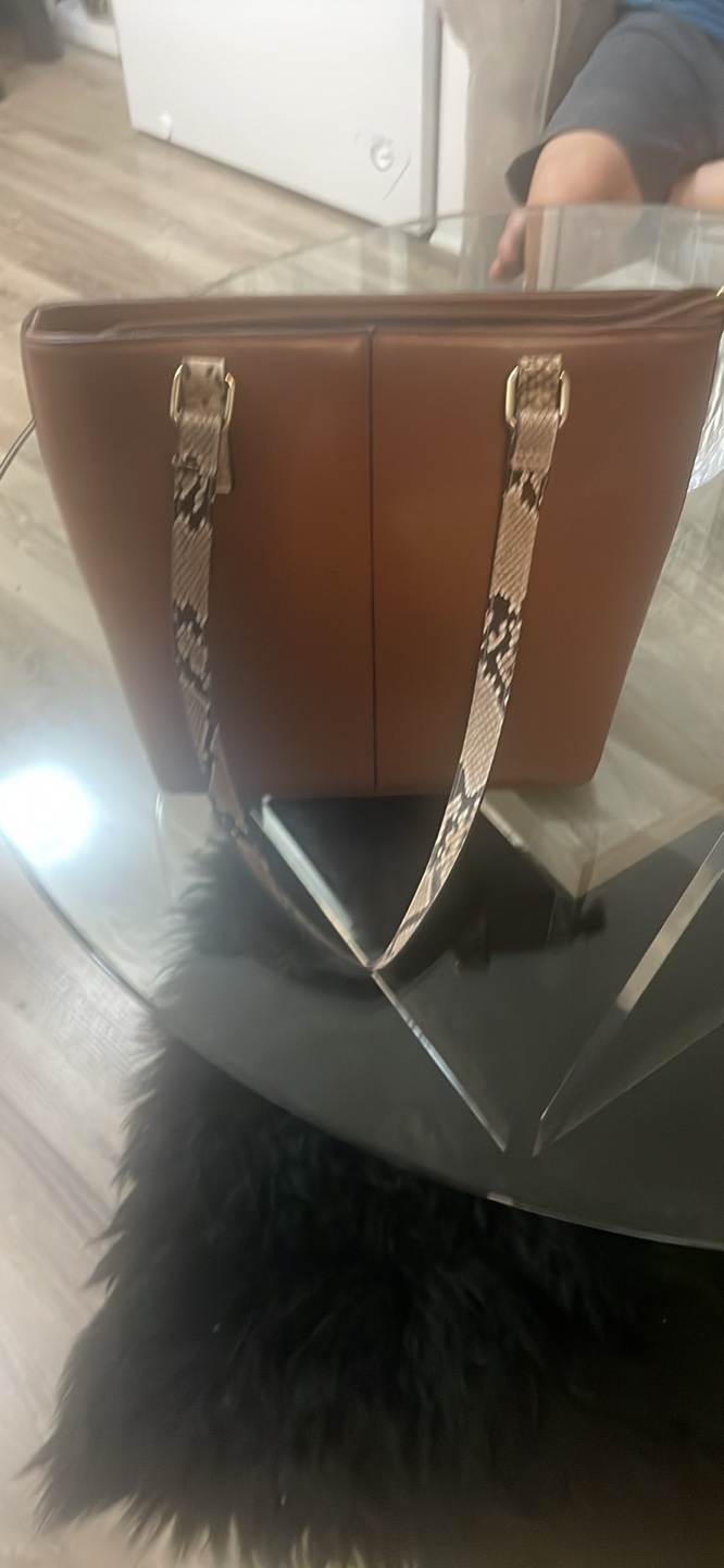 Brown Snakeskin Tote Bag