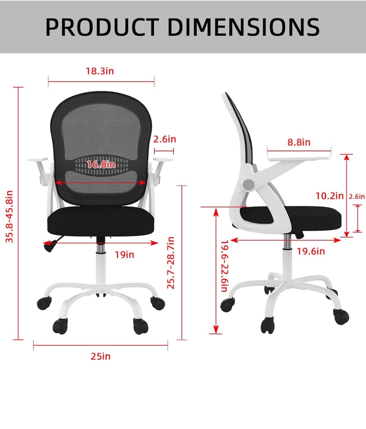 Black and White Mesh Office Chair - photo 3
