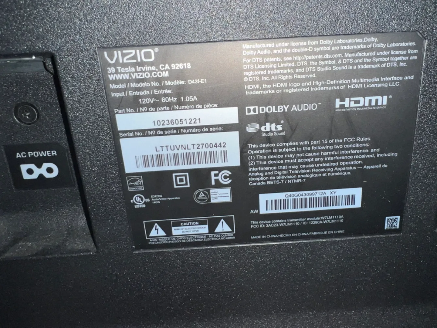 Vizio 32 inch TV image indicator(3)