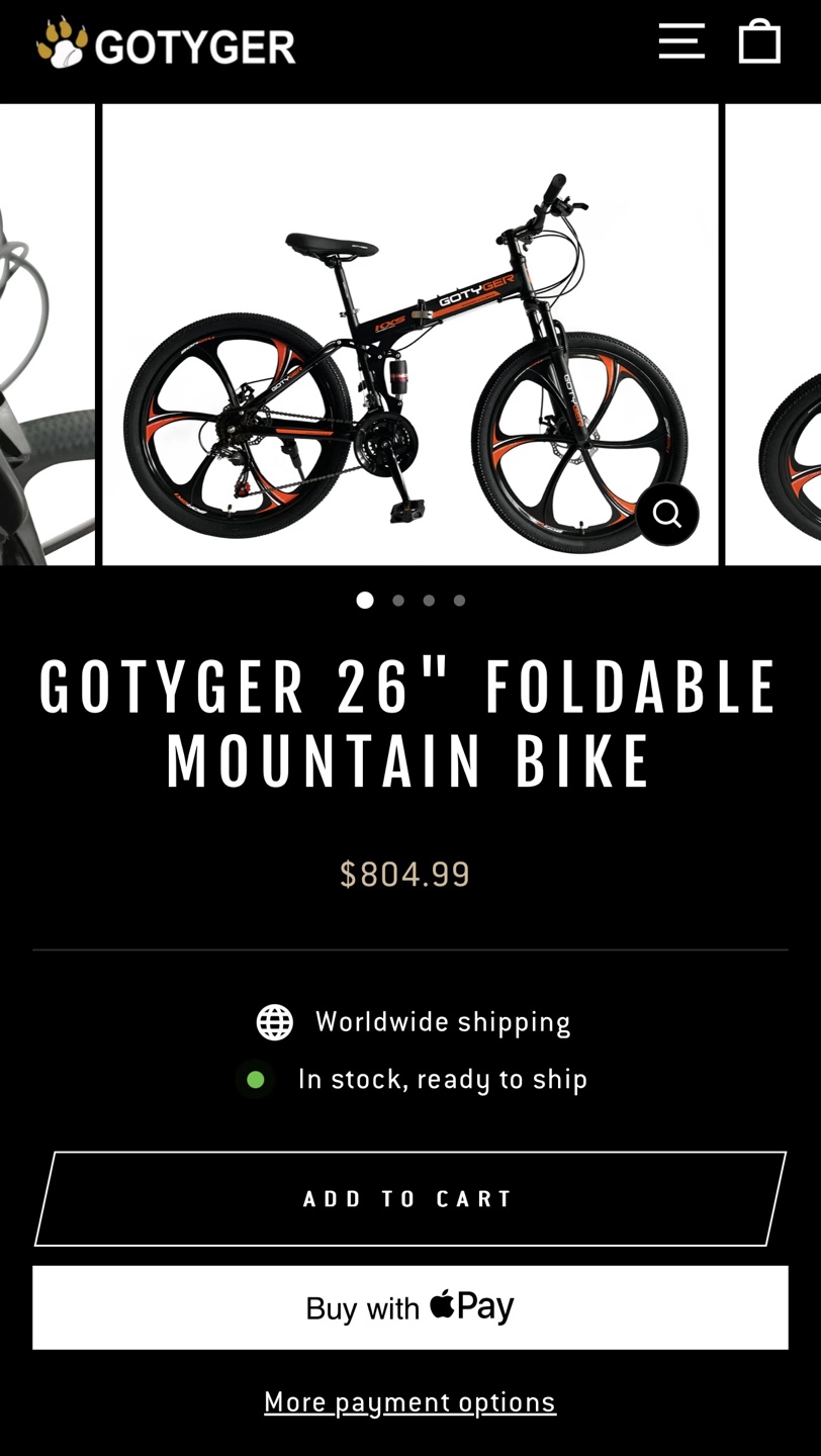Gotyger 26" Foldable Mountain Bike OBO - photo 2