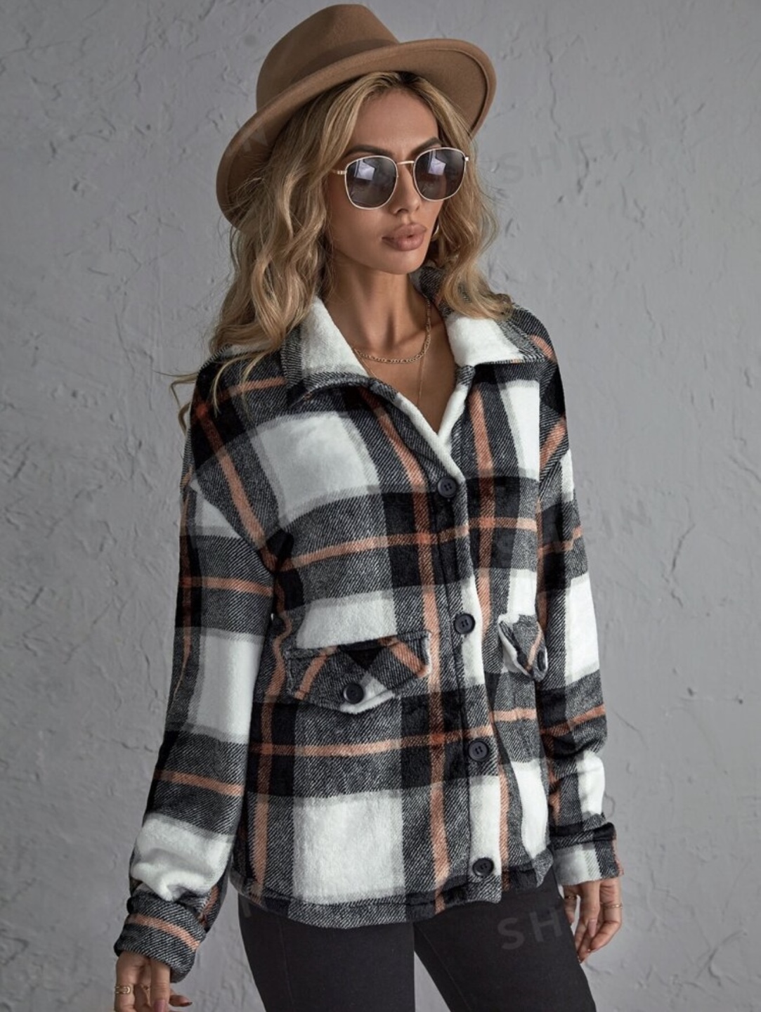 Women's Plaid Flannel Shirt Jacket - photo 3