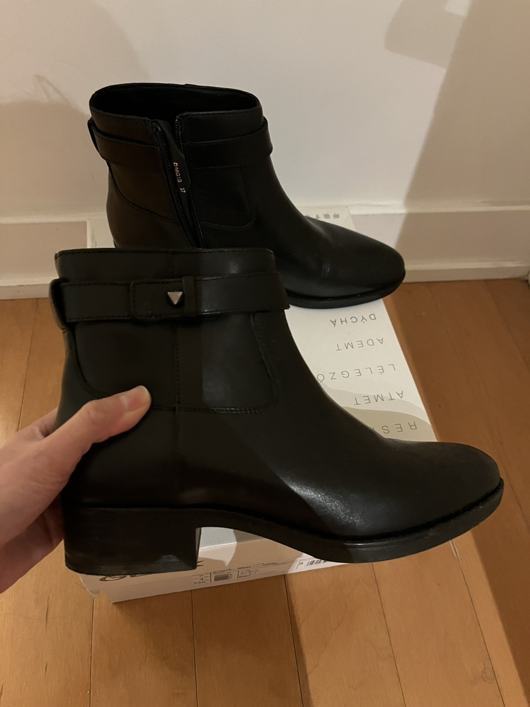 Geox Black Leather Ankle Boots - photo 2