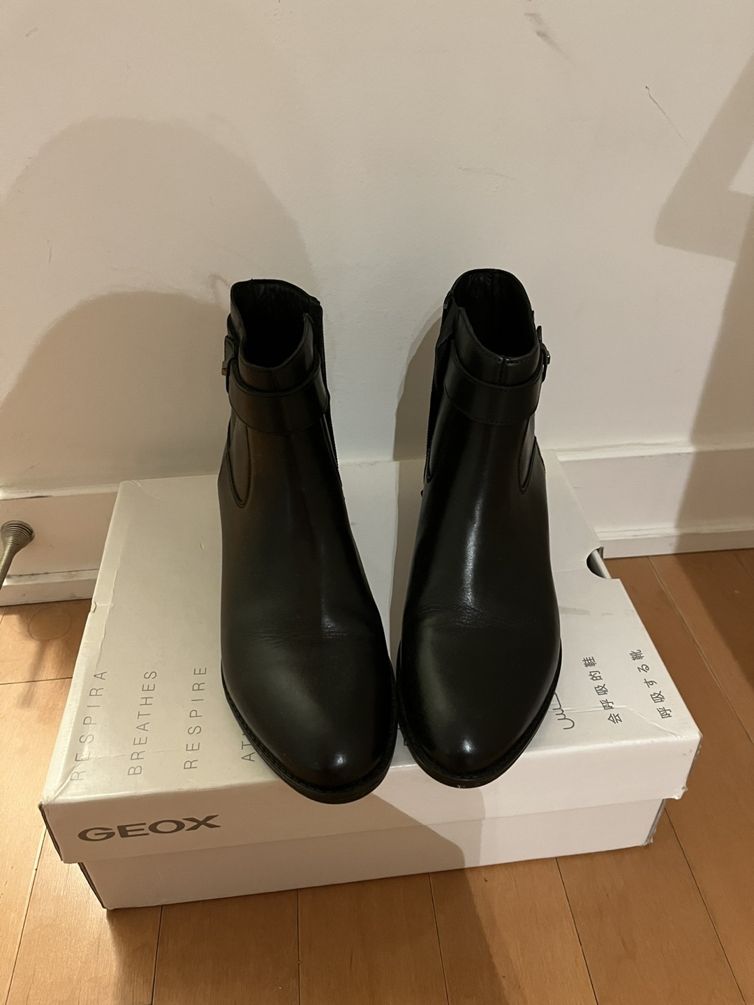 Geox Black Leather Ankle Boots