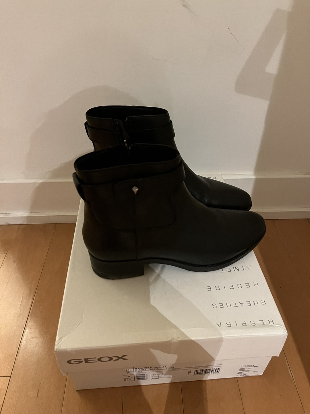 Geox Black Leather Ankle Boots - photo 3