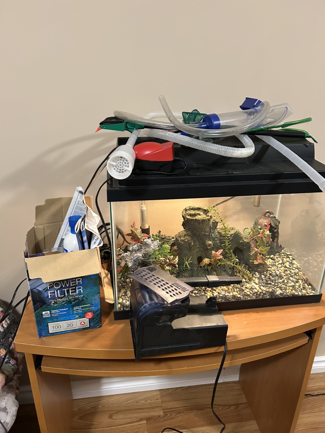 Aquarium Tank with Filter, Decorations, and Accessories - photo 4