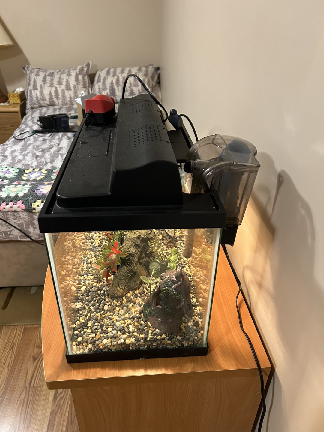 Aquarium Tank with Filter, Decorations, and Accessories - photo 2