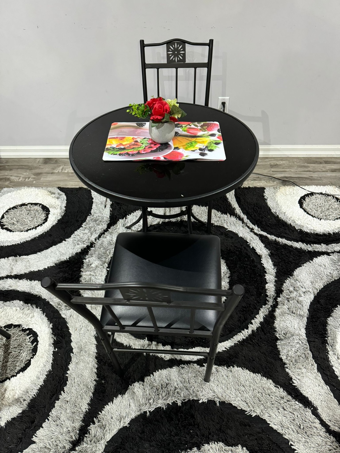 Black Glass Table and 2 Chairs - photo 2